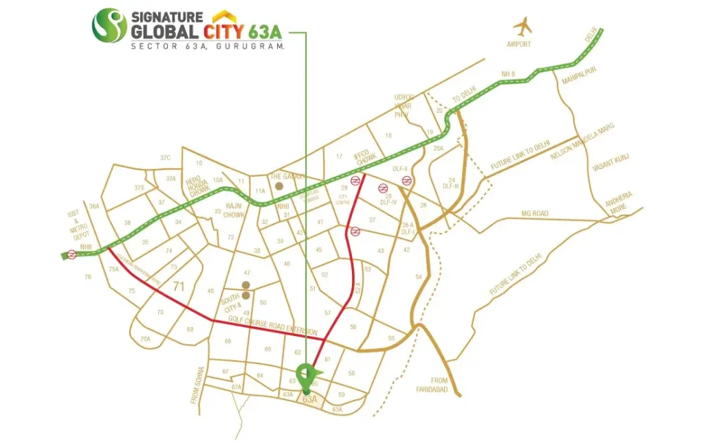 Location-Map of signature global City 63A