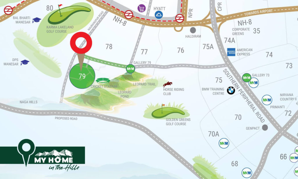 Location map of M3M Antalya Hills